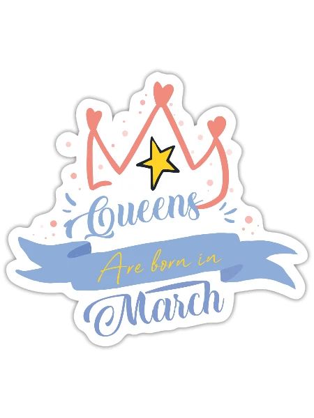 Queens are born in March - Sticker - white matte - Front