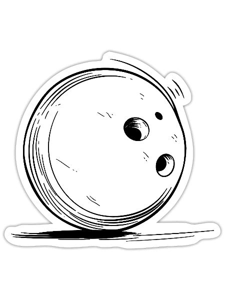 Bowling Ball Drawing - Sticker - white matte - Front