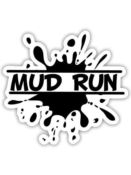 Mud Run Splash – Mud Splatter Design - Sticker - white matte - Front