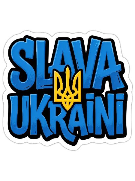 Slava Ukraini Trident Graffiti -. Glory to Ukraine - Sticker - white matte - Front