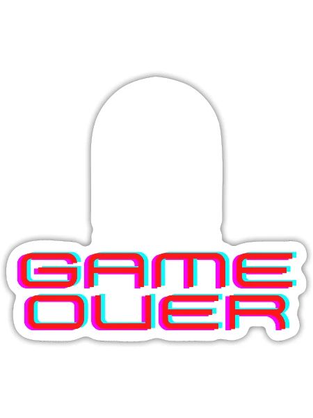 Game Over - Sticker - white matte - Front