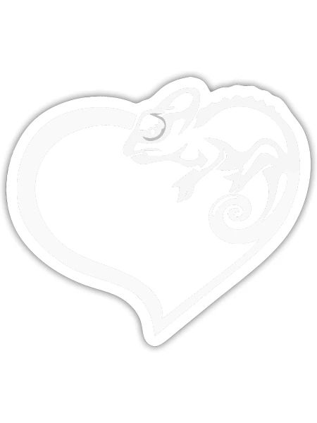 Heart reptile - Sticker - white matte - Front