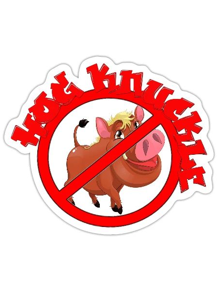 NO HOG KNUCKLE - Sticker - white matte - Front