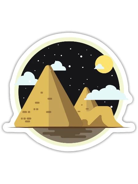 Egyptian pyramids - Sticker - white matte - Front