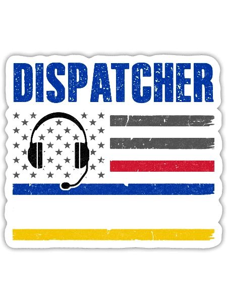 Dispatcher 911 Emergency Police Fire Ems American - Sticker - white matte - Front