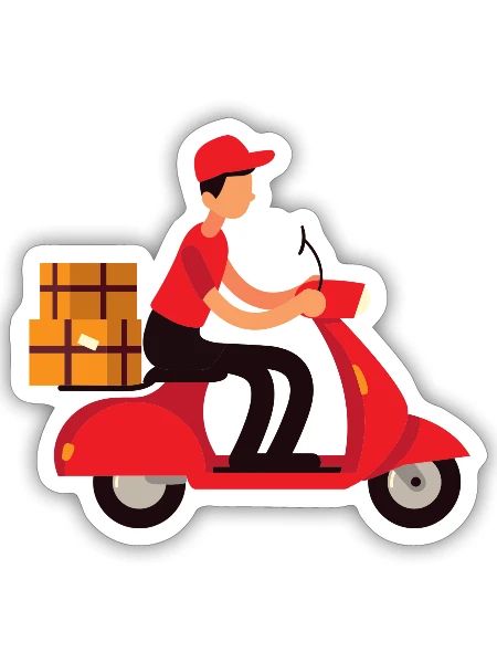 Delivery boy - Sticker - white matte - Front
