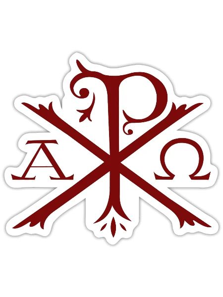 Jesus Christ Alpha and Omega - XR AO - Sticker - white matte - Front