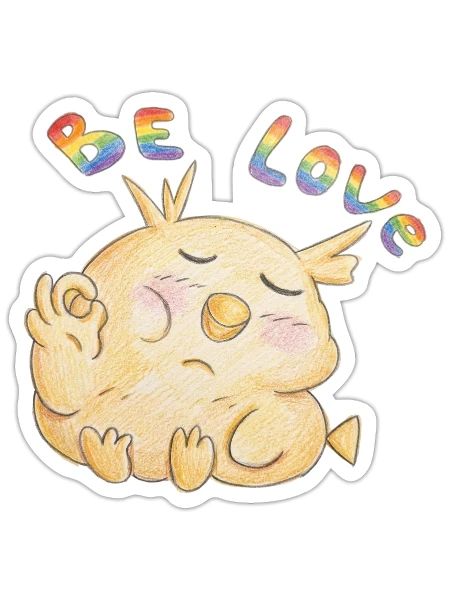Chubby Zen Duck - Sticker - white matte - Front