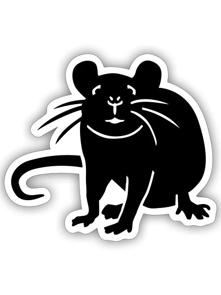 Rat - Sticker - white matte - Front