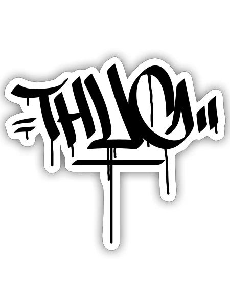 Thug Graffiti Tag - Sticker - white matte - Front