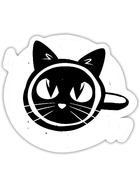 Cat Face In A Coffee Cup - Sticker - white matte - Front