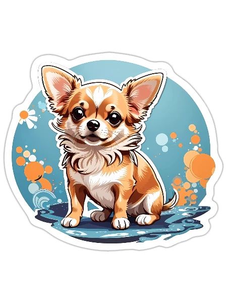 Lovely Chihuahua Dog - Sticker - white matte - Front
