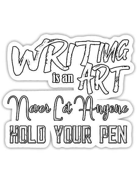 Writing Is An Art - Sticker - white matte - Front