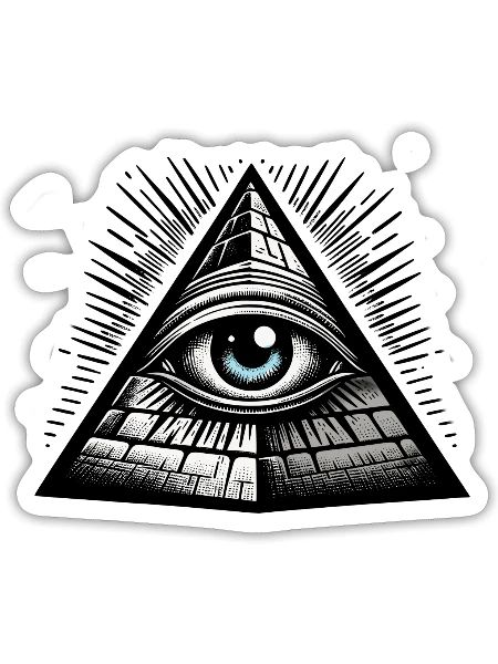 All seeing eye templer symbol pyramide Illuminati - Sticker - white matte - Front