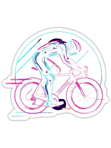 Cyclist Steampunk - Sticker - white matte - Front