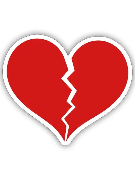 Broken Heart - Sticker - white matte - Front