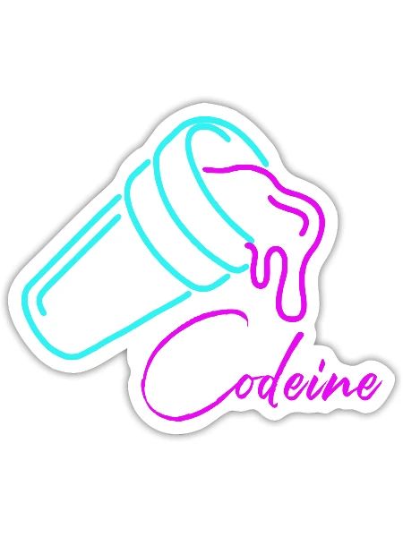 Néon codéine - Sticker - blanc mat - Devant