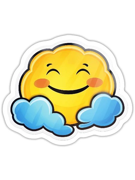 Smiling sun - Sticker - white matte - Front