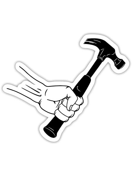 Hammer in hand - Sticker - white matte - Front