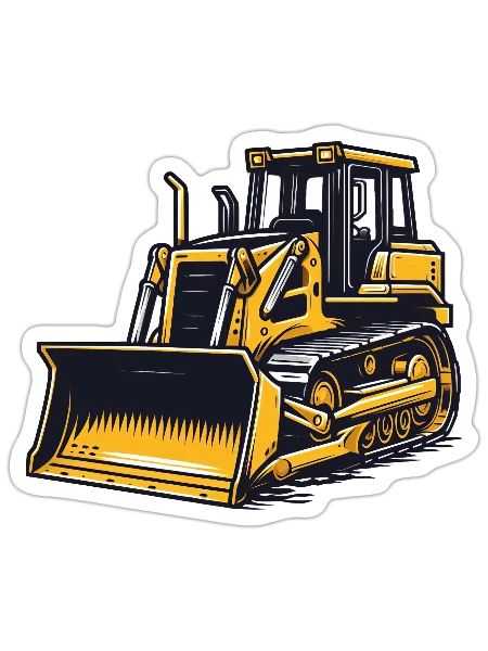Bulldozer - Sticker - white matte - Front