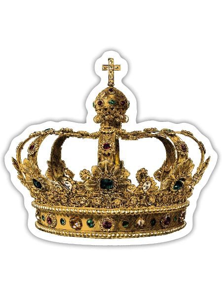 Golden Jewel Crown - Sticker - white matte - Front