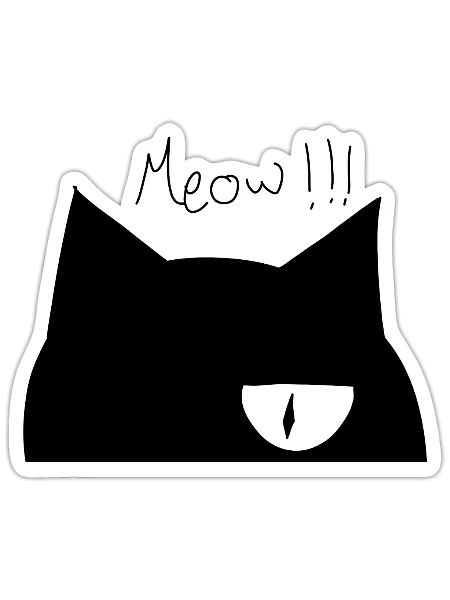 Cute cat face - Sticker - white matte - Front