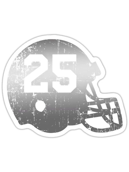 Football 25 Jersey Number - Sticker - white matte - Front