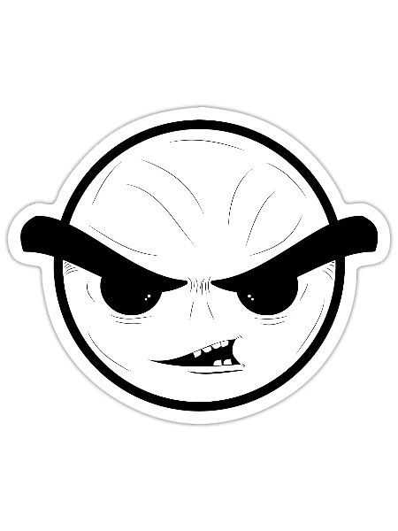 Bad Face emoticon - Sticker - white matte - Front