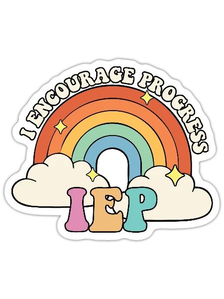I Encourage Progress Groovy Sped Teacher - Sticker - white matte - Front