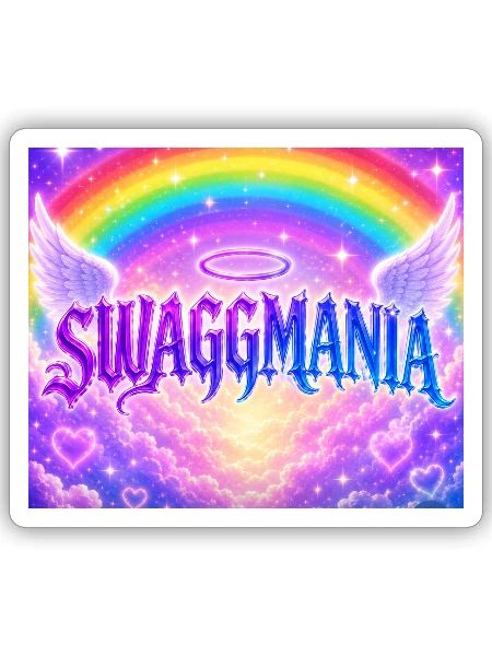 Swaggmania Angel Rainbow - Sticker - white matte - Front