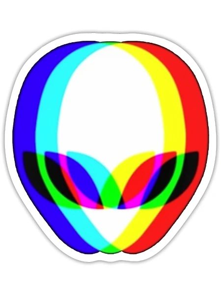 3D Alien - Sticker - white matte - Front
