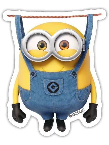Minions Bob Hanging On The Clothesline - Sticker - white matte - Front