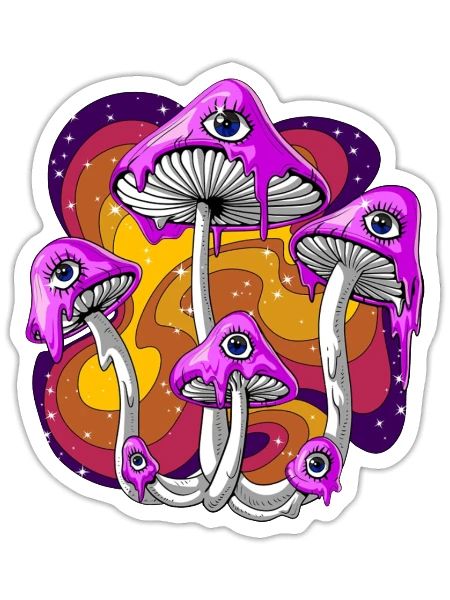Magic Mushroom Food - Sticker - white matte - Front