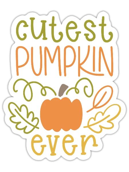 Cutest Pumpkin Ever - Sticker - white matte - Front