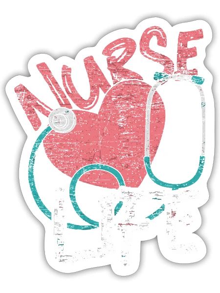 Nursing Stethoscope Hospital Nurse - Sticker - white matte - Front