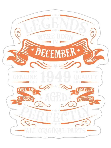 December 1949 - Sticker - white matte - Front