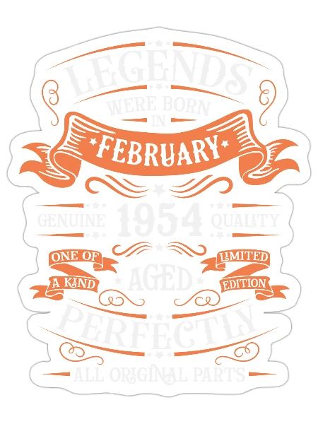 February 1954| February 1954 anniversary 1954 - Sticker - white matte - Front