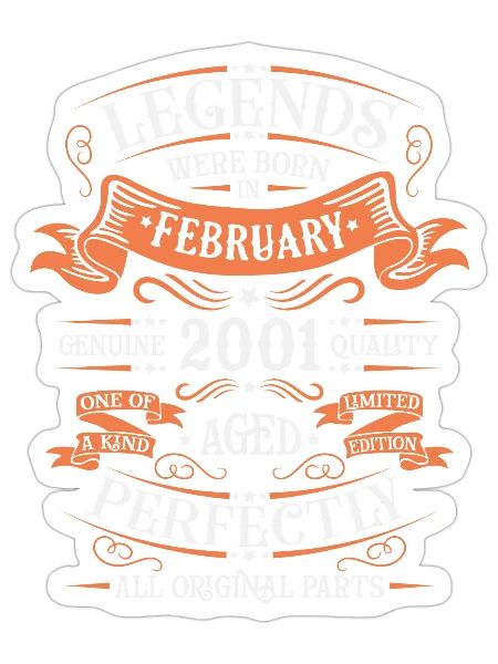 February 2001 | February 2001 anniversary 2001 - Sticker - white matte - Front