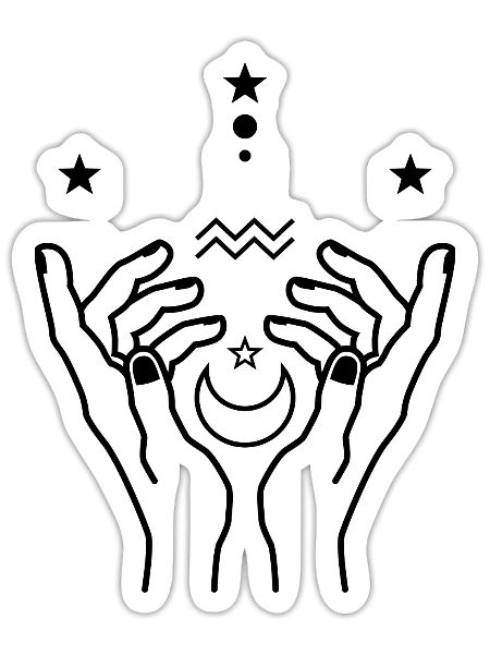 Aquarius zodiac astrology - Sticker - white matte - Front