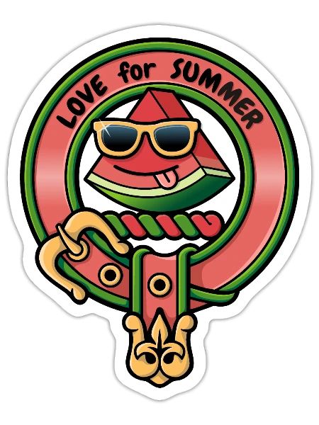 Watermelon Crest - Sticker - white matte - Front