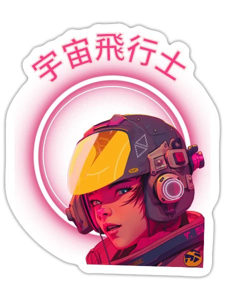 Futuristic Cyberpunk Girl - Sticker - white matte - Front