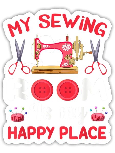 Sewing Room - Sticker - white matte - Front