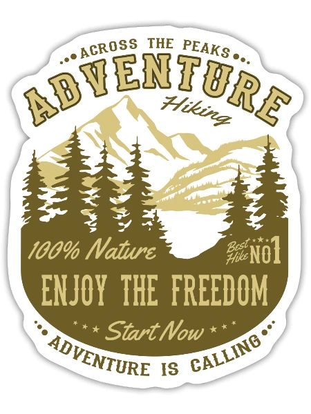 Adventure Hiking Nature Mountains Alps - Sticker - white matte - Front