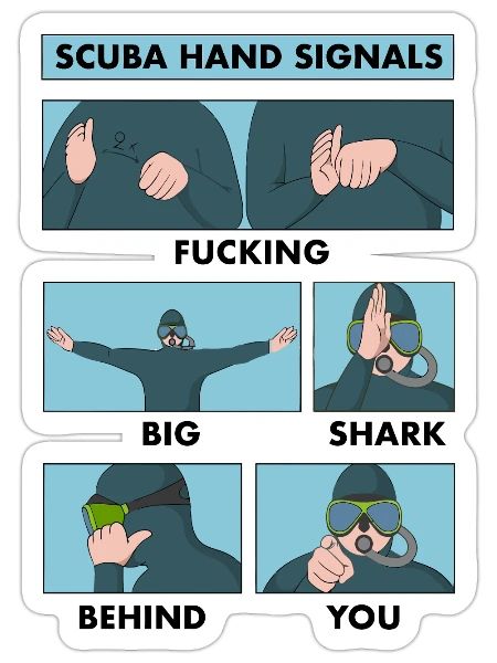 Scuba Hand Signals Design for a Scuba Diver - Sticker - white matte - Front