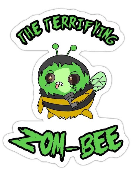The terrifying ZOM-BEE - Sticker - white matte - Front