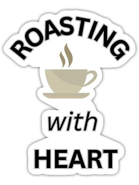 Roasting with heart - Sticker - white matte - Front