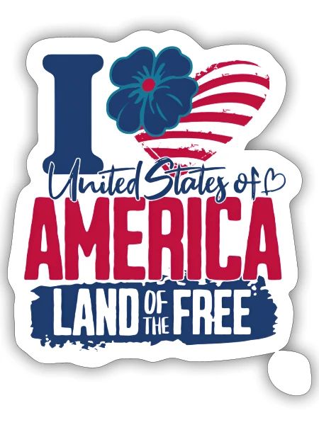 I Love the USA Land of the Free - Sticker - white matte - Front