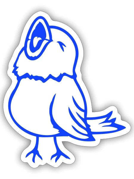 Budgerigar songbird sparrow bird chirping sweetly - Sticker - white matte - Front