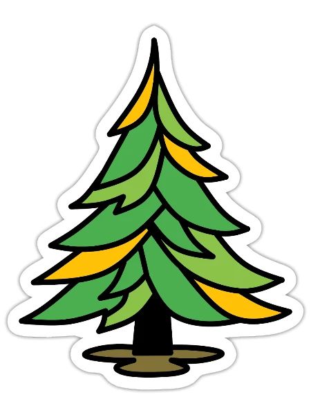 Stylized Pine Tree - Sticker - white matte - Front