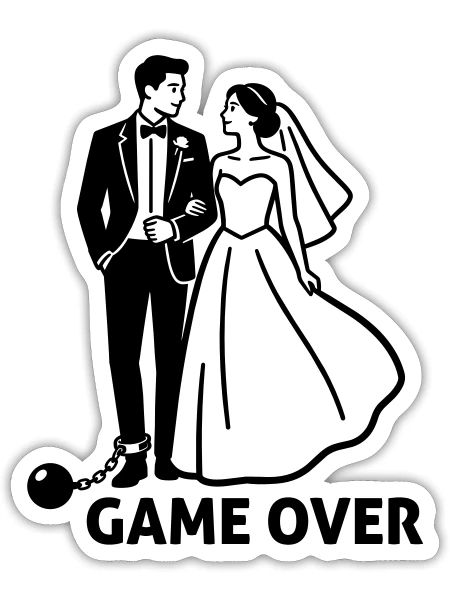 wedding bachelor party - Sticker - white matte - Front